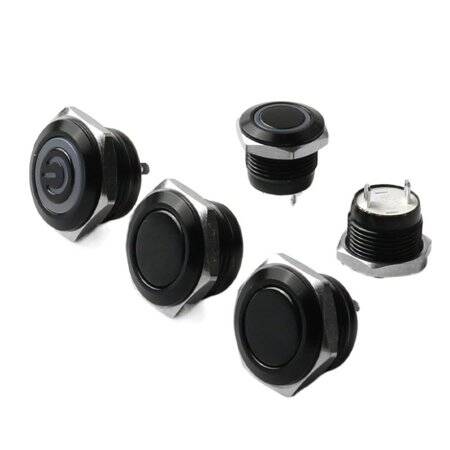 Short High Head 16mm Waterproof Momentary Self-Resert Metal Push Button Switch Without Light - 1