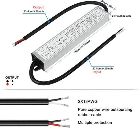 Silver Su Geçirmez Güç Kaynağı 30W 12V 2.5A - 2