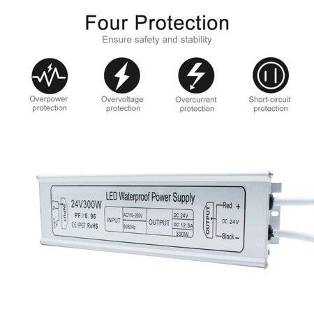 Silver Waterproof Power Supply 300W 24V 12.5A - 2