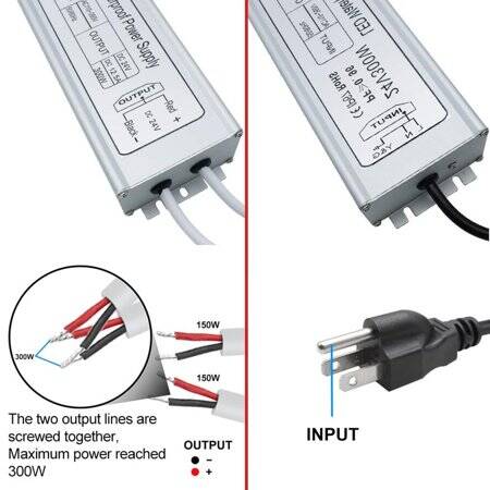 Silver Waterproof Power Supply 300W 24V 12.5A - 3