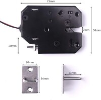Silver XG-07C DC12V 2A Small Locker Electromagnetic Lock Four Wire With Feedback Size:73x58x13mm - 2