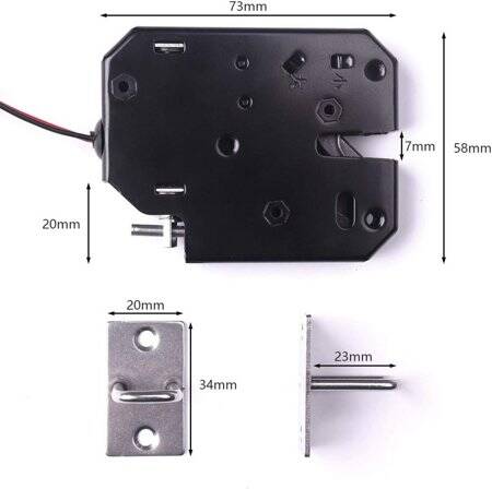 Silver XG-07C DC12V 2A Small Locker Electromagnetic Lock Four Wire With Feedback Size:73x58x13mm - 2