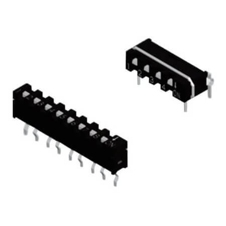 SIP-04T-V SWITCH DIP 4 Pos. SPST 10mA 5VDC THT V/T - 1