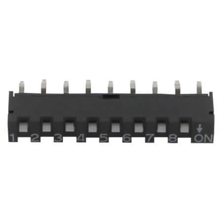 SIP-08T-V SWITCH DIP 8 Pos. SPST 10mA 5VDC THT V/T - 1