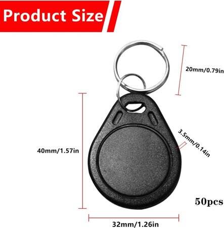 Siyah Boş Su Geçirmez 125KHz T5577 EM4305 Erişim Kontrolü İçin Tekrarlanabilir RFID Kimlik Etiketi - 3