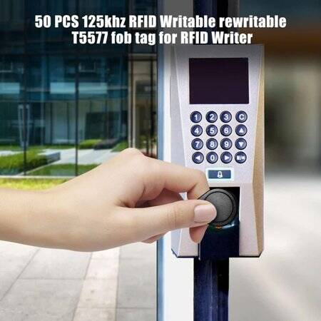 Siyah Boş Su Geçirmez 125KHz T5577 EM4305 Erişim Kontrolü İçin Tekrarlanabilir RFID Kimlik Etiketi - 5