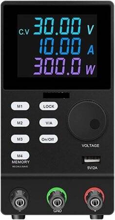 Siyah SPPS3010D 30V 10A Renkli Ekranlı DC Güç Kaynağı 110V US Fişli - 1
