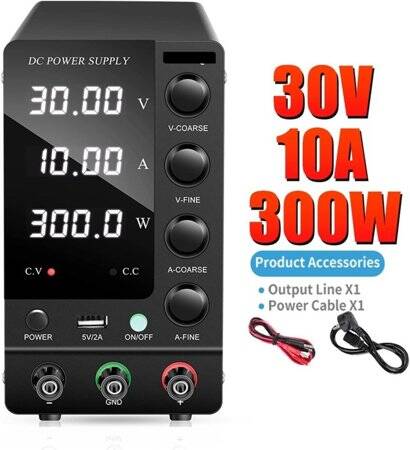 Siyah SPPS3010D 30V 10A Renkli Ekranlı DC Güç Kaynağı 110V US Fişli - 2