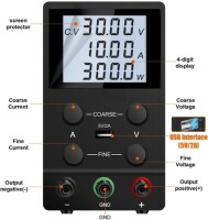Siyah SPPS3010D 30V 10A Renkli Ekranlı DC Güç Kaynağı 220V EU Fişli - 3
