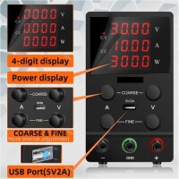 Siyah SPS1203 120V 3A Dikey Dijital Ekranlı DC Ayarlı Güç Kaynağı 110V US Fişli - 4