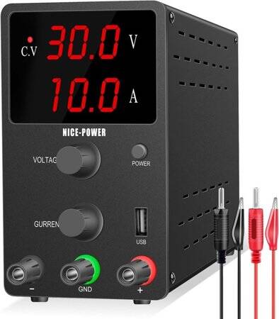 Siyah SPS3010 30V 10A Dikey Dijital Ekranlı DC Ayarlı Güç Kaynağı 110V US Fişli - 1