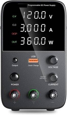Siyah WPS1203H 120V 3A DC Ayarlı Güç Kaynağı 220V EU Fişli - 1