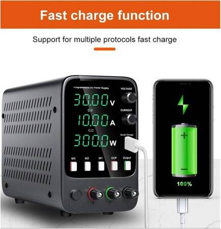 Siyah WPS1203H 120V 3A DC Ayarlı Güç Kaynağı 220V EU Fişli - 3