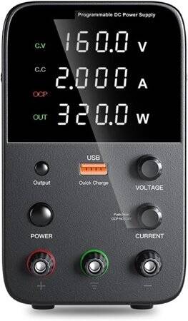 Siyah WPS1602H 160V 2A DC Ayarlı Güç Kaynağı 110V US Fişli - 4