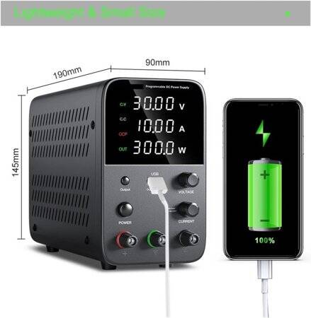 Siyah WPS1602H 160V 2A DC Ayarlı Güç Kaynağı 220V EU Fişli - 2