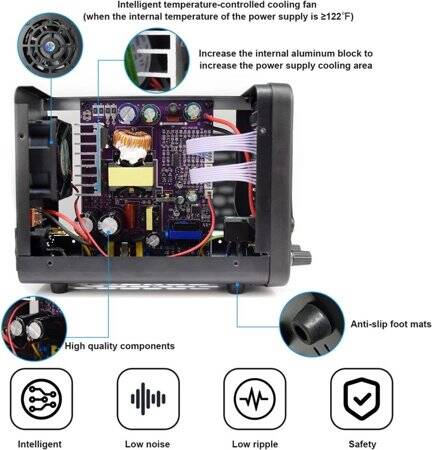 Siyah WPS1602H 160V 2A DC Ayarlı Güç Kaynağı 220V EU Fişli - 3