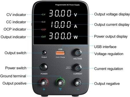 Siyah WPS1602H 160V 2A DC Ayarlı Güç Kaynağı 220V EU Fişli - 4