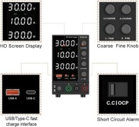 Siyah WPS3010H 30V 10A DC Ayarlı Güç Kaynağı 220V EU Fişli - 3