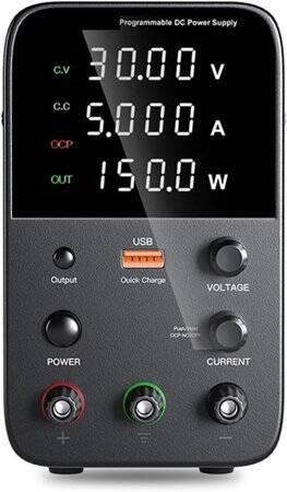 Siyah WPS305H 30V 5A DC Ayarlı Güç Kaynağı 220V EU Fişli - 1