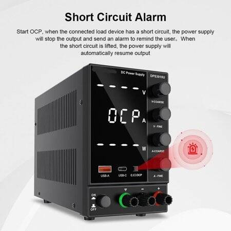 Siyah WPS605H 60V 5A DC Ayarlı Güç Kaynağı 220V EU Fişli - 3