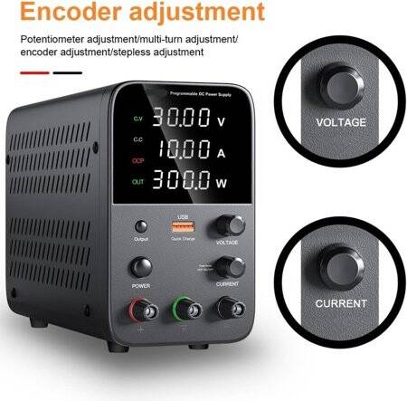 Siyah WPS605H 60V 5A DC Ayarlı Güç Kaynağı 220V EU Fişli - 5