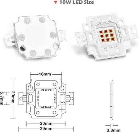 SMD 10W High Power LED Bulb 730nm Infrared - 3