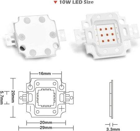 SMD 10W POWER LED Kırmızı - 5