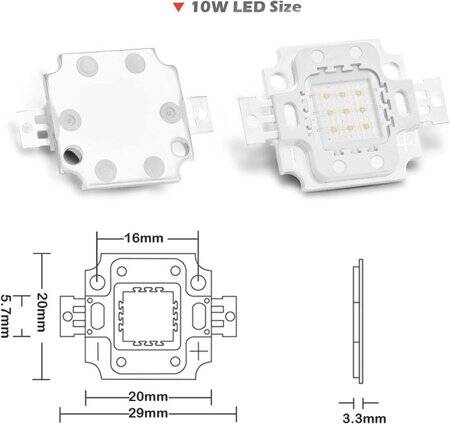 SMD 10W POWER LED Mavi - 2