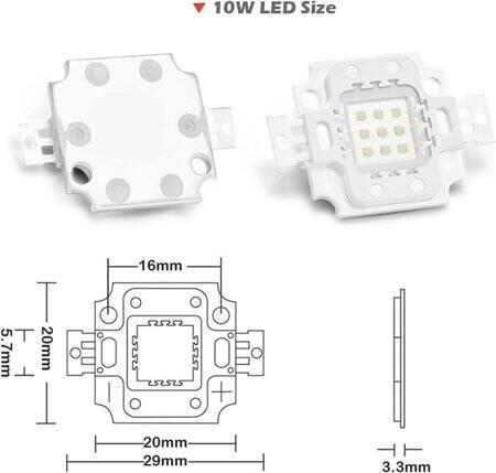 SMD 10W POWER LED Mor 405-410nm - 4