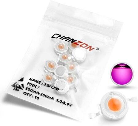 SMD 1W High Power LED Bulb Pink - 1