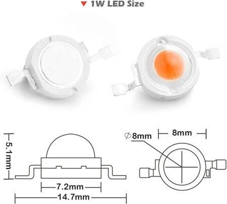 SMD 1W High Power LED Bulb Pink - 4