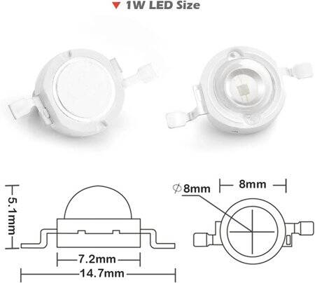 SMD 1W POWER LED Mavi Plant Mavi - 4