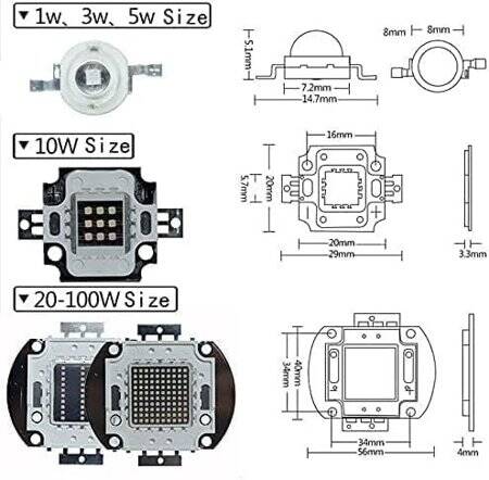 SMD 20W POWER LED Mor 365-370nm - 3