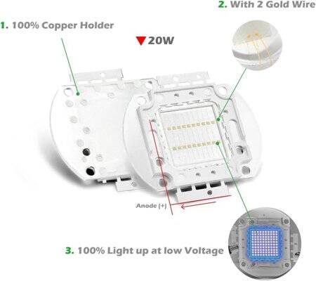 SMD 20W POWER LED Mor 380-385nm - 4