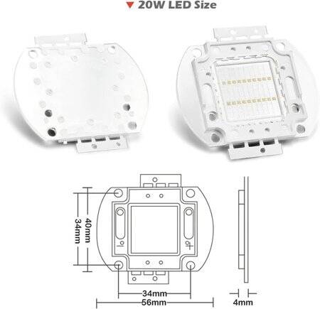 SMD 20W POWER LED Mor 405-410nm - 5