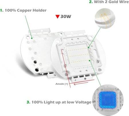 SMD 30W POWER LED Mavi - 3