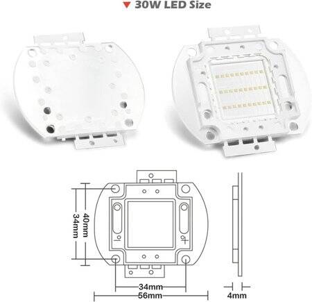 SMD 30W POWER LED Mor 405-410nm - 5