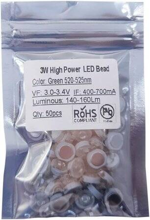 SMD 3W High Power LED Bulb Pure Green - 2