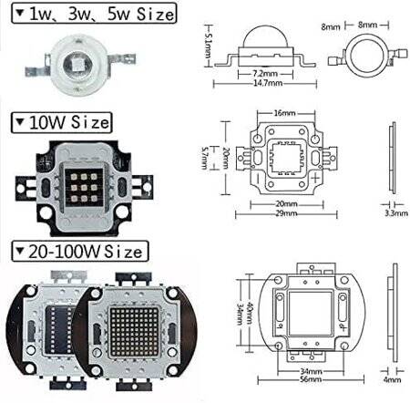 SMD 50W POWER LED Mor 380-385nm - 3