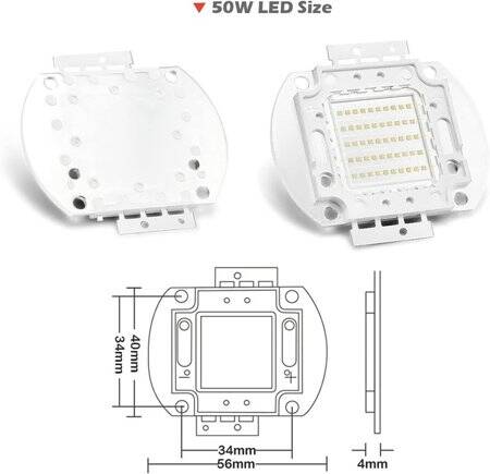 SMD 50W POWER LED Mor 405-410nm - 4