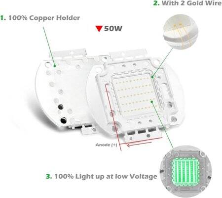 SMD 50W POWER LED Yeşil Pure Yeşil - 4