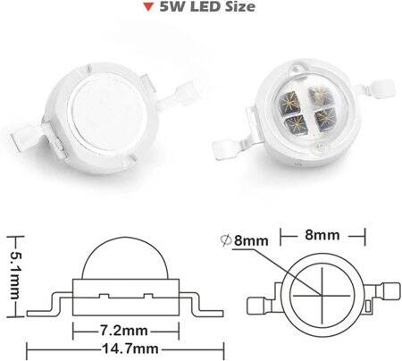 SMD 5W High Power LED Bulb 940nm Infrared Emitted - 3