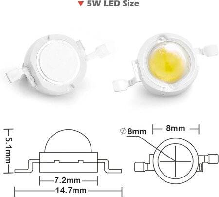 SMD 5W High Power LED Bulb Warm White - 4