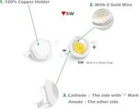 SMD 5W High Power LED Bulb Warm White - 5