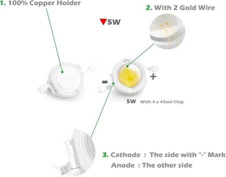 SMD 5W High Power LED Bulb Warm White - 5