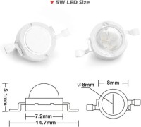SMD 5W POWER LED Mavi Çift Çipli - 4
