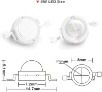 SMD 5W POWER LED Mor 365-370nm - 3