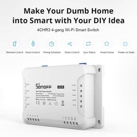  Sonoff 4CH R3 4 Channels Smart Switch Support Google/Smart Home Automation 10A-Upgraded To Sonoff 4CH R3 - 2