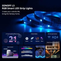 Sonoff 5050 RGB 2M Smart Wifi APP Remote Control Cuttable Flexible Waterproof Led Light Strip Work With Alexa Google Home - 2