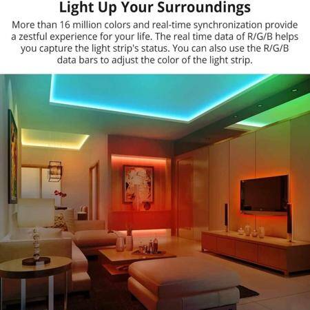 SONOFF L2 Lite-5M-EU RGB Smart Led Light Strip IP20 Non-Waterproof - Remote With CR2032 Battery - 4